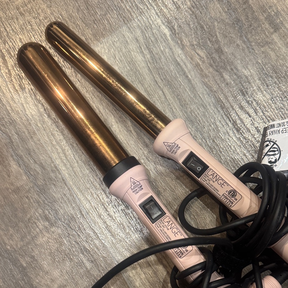 Lange Pink and Gold Curling Wand Set
